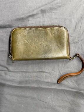 Patricia Nash Olive Green Leather Zip Around Continental Wallet Flos Logo Clutch